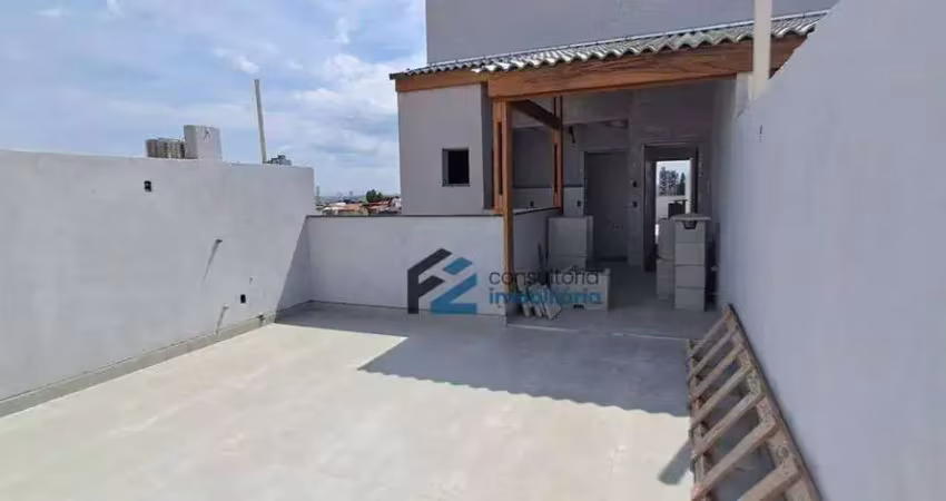 Cobertura com elevador, 2 dormitórios e 3 banheiros no bairro campestre - santo andré, por r$ 720.000