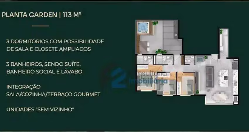 Apartamento garden à venda, 113 m² por r$ 1.188.620,00 - jardim - santo andré/sp
