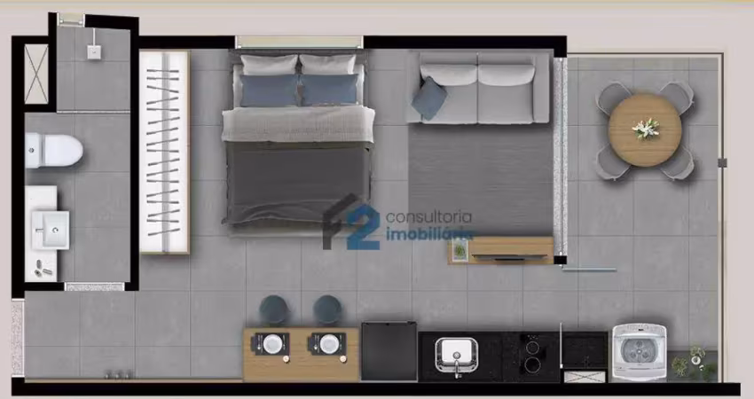 Studio com 1 dormitório à venda, 30 m² por r$ 410.000,00 - jardim - santo andré/sp