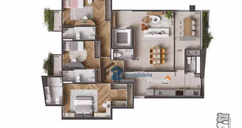 Apartamento com 3 dormitórios à venda, 128 m² por r$ 1.980.815,50 - jardim - santo andré/sp