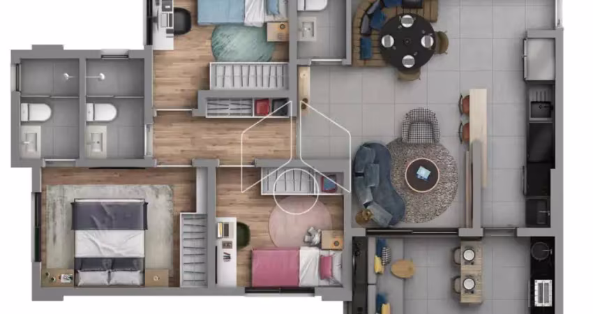 Apartamento com 3 quartos à venda na Rua A, Torre 1, 69, Esmeralda Residence II, Marília