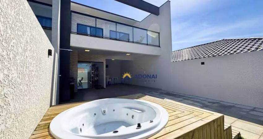 Sobrado novo a 1 quadra do mar, com 3 dormitórios à venda, 140 m² por r$ 750.000 - coroados - guaratuba/pr