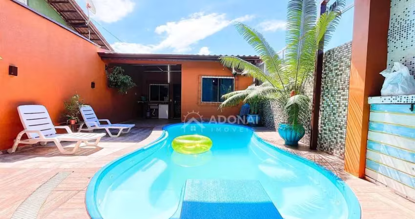 Linda Casa com Piscina, Pertinho do Mar, à venda, 78 m² por R$ 650.000 - Coroados - Guaratuba/PR