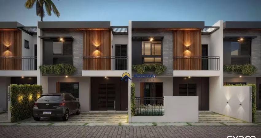 Sobrado novo no residencial maré de lua, com 2 dormitórios à venda, 72 m² por r$ 398.000 - eliana - guaratuba/pr