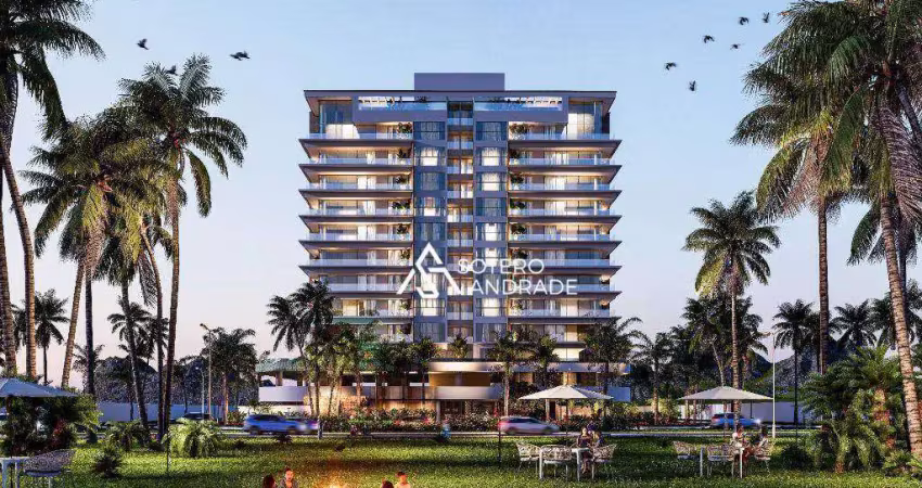 Lançamento na praia massaguaçu, apto com  147m² de área construída e vista para o mar