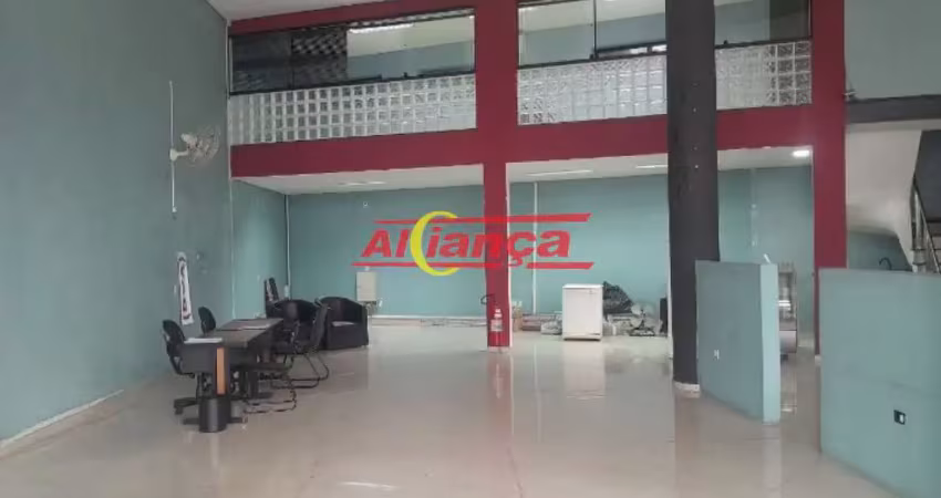 Salão comercial com 220m² para alugar com 2 banheiros, mezanino - vl. barros - guarulhos