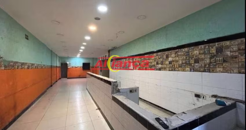 SALÃO COMERCIAL PARA ALUGAR COM 140M², COZINHA E 2 BANHEIROS, VILA GALVÃO - GUARULHOS/SP POR R$ 8500