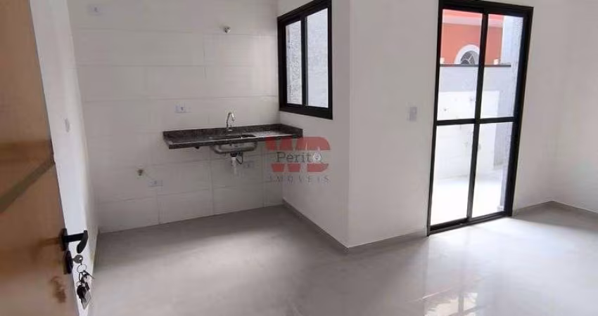 Apartamento com 2 quartos, 1 suíte na Vila Homero Thon, Santo André