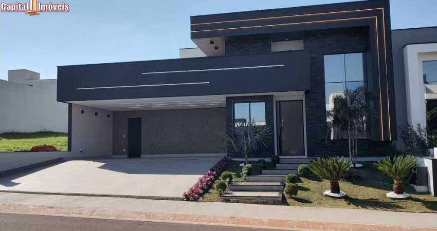Luxuosa casa em condomínio à venda em Indaiatuba-SP - 03 quartos, 03 suítes, 2 salas, 05 banheiros, 6 vagas de garagem, 221,91m² - Jardim Residencial Dona Maria José.