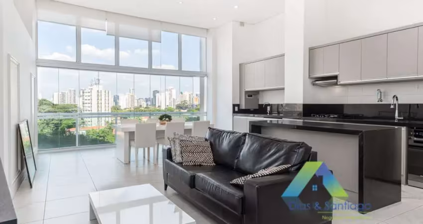 Apartamento com 1 quarto e 2 banheiros para alugar, 85 m² no brooklin!