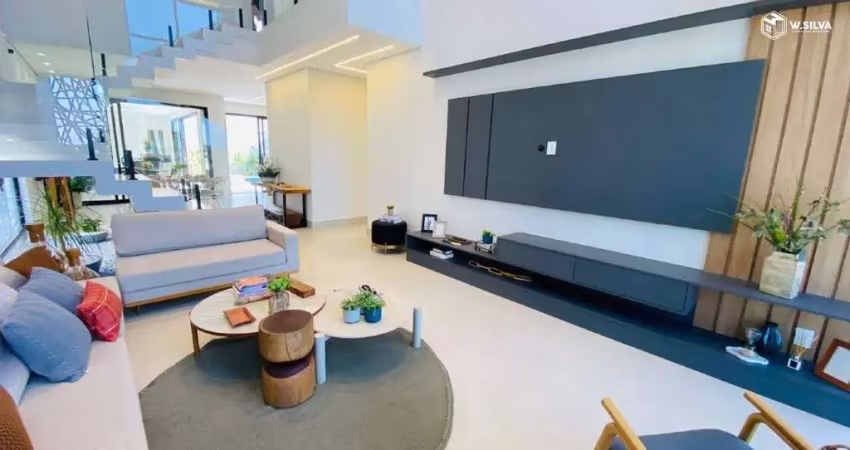 Casa em condomínio terra magna, 3 suítes com closet, piscina com cascata, 271m²ac