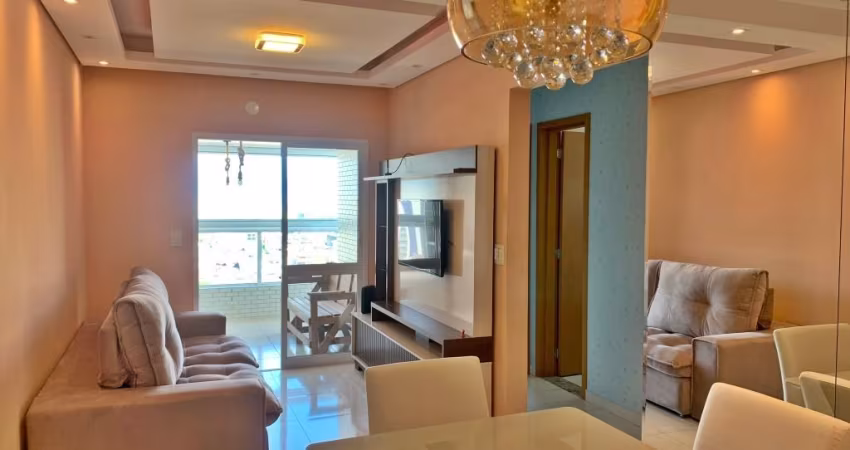Apartamento Mobiliada, 2 dormitórios, 1 suíte, 2 Vagas, Lazer completo, Andar Alto, No Bairro Guilhermina- Praia Grande SP