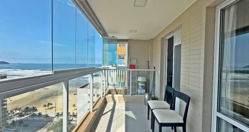 Apartamento Semi mobiliado, Vista definitiva para o Mar no Bairro Aviação- Praia Grande sp