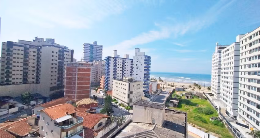 Apartamento Mobiliado, 2 dormitórios, 1 Suíte, 1 vaga, Vista para o mar livre, 150 metros do mar, no Bairro Tupi- Praia Grande SP