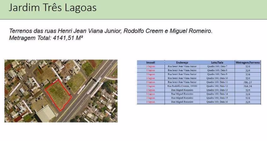TERRENO LOCALIZADO NA RUA HENRI JEAN VIANA JUNIOR - JD> TRES LAGOAS