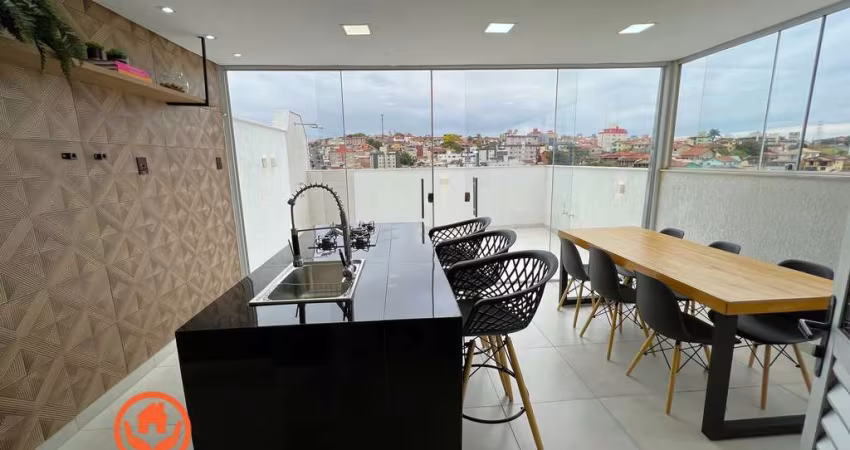 COBERTURA À VENDA NO BAIRRO CASTELO, 2 QUARTOS, 3 VAGAS PARALELAS, ESCRITÓRIO, PRÉDIO INDIVIDUAL ELEVADOR, 125M²