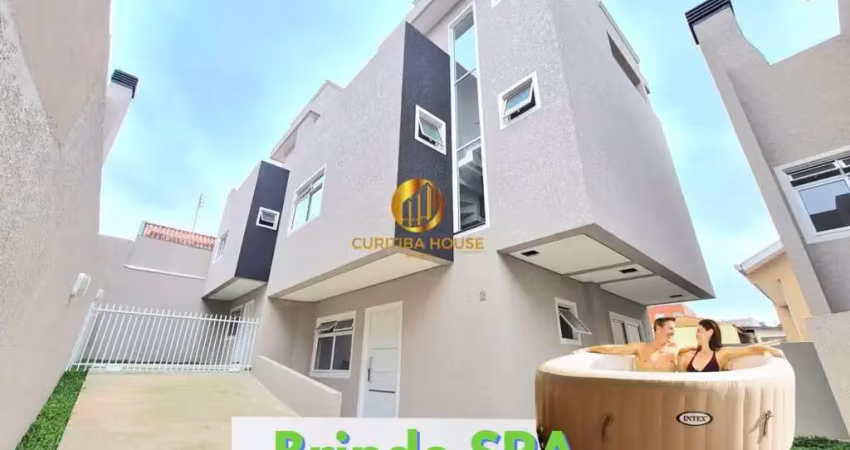 Sobrado nao geminado triplex em Condomínio fechado no Xaxim com 3 quartos sendo 1 suíte e ativo gourmet com banheiro