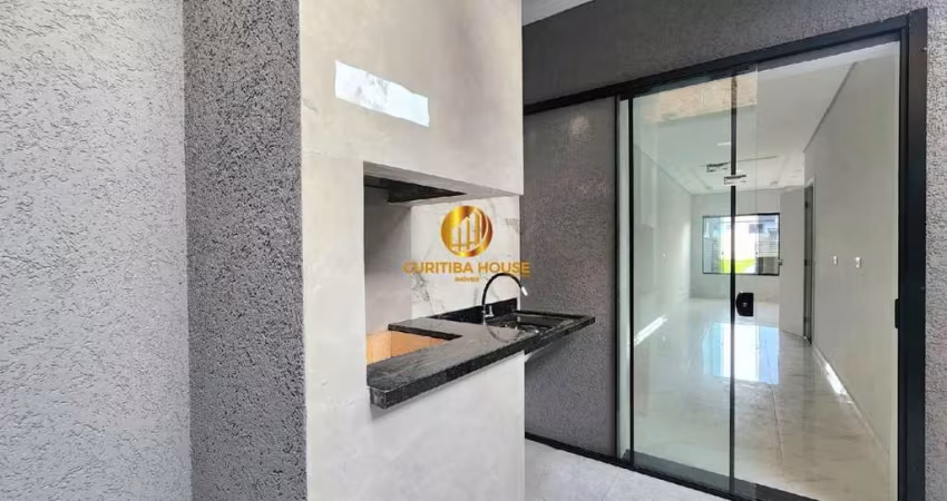Sobrado novo 3 quartos, alto patrão de acabamentos e espaço gourmet no Umbará Curitiba
