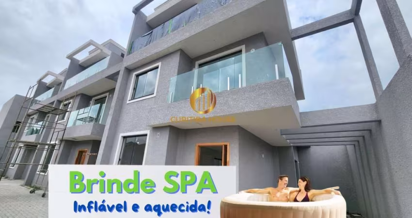Sobrado novo 3 quartos em condomínio fechado Pinheirinho com rooftop