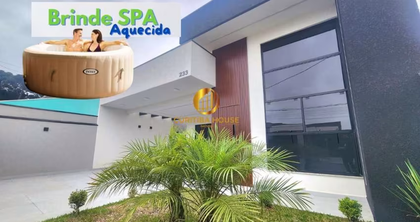Linda casa térrea alto padrão 3 quartos sendo 1 suíte, pé direito duplo no Green Field Eucaliptos Fazenda Rio Grande