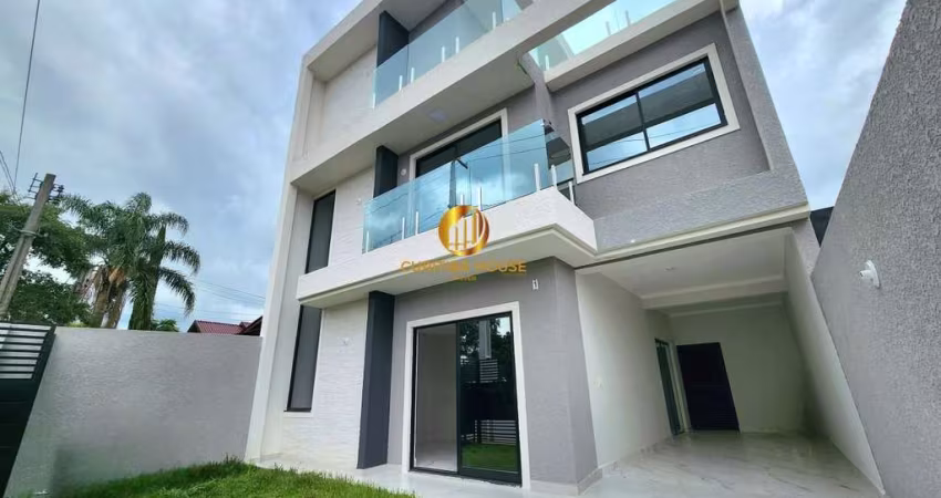 Sobrado novo 3 quartos sendo 1 suíte frente para Rua no Pinheirinho, com rooftop