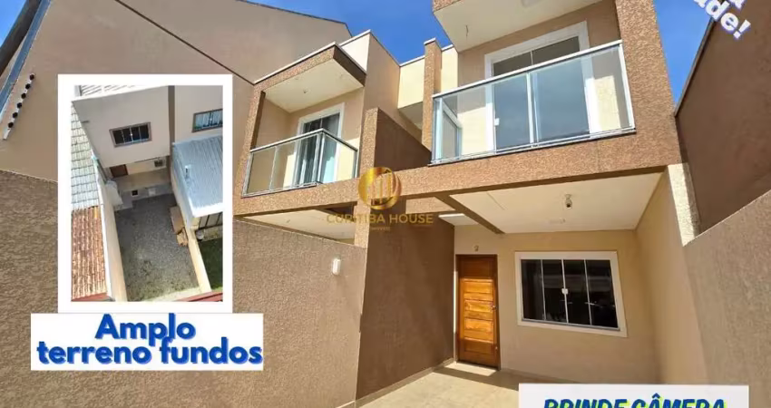 Sobrado 3 quartos com amplo terreno fundos na rua joana regina gay, 69, ganchinho, curitiba