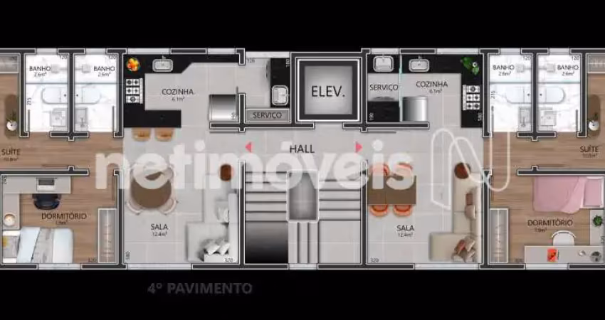 Apartamento com 2 quartos à venda na Rua Dona Queridinha, Itapoã, Belo Horizonte