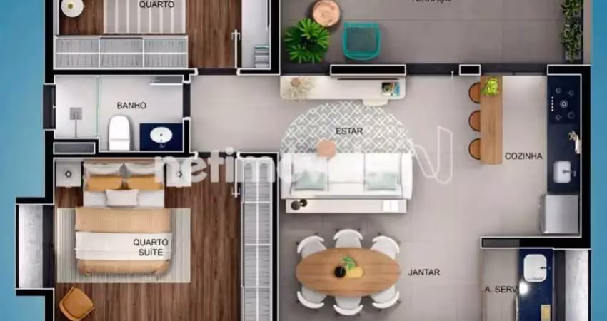 Apartamento com 2 quartos à venda na Rua Sebastião Menezes Silva, Ouro Preto, Belo Horizonte