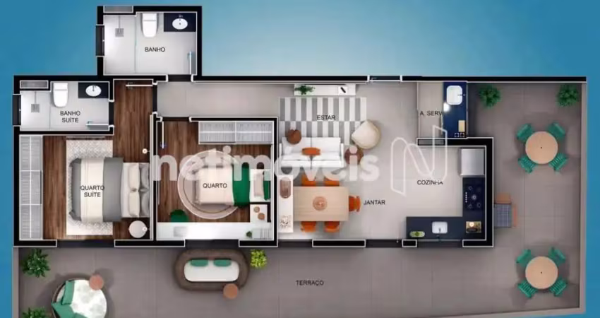 Apartamento com 2 quartos à venda na Rua Sebastião Menezes Silva, Ouro Preto, Belo Horizonte