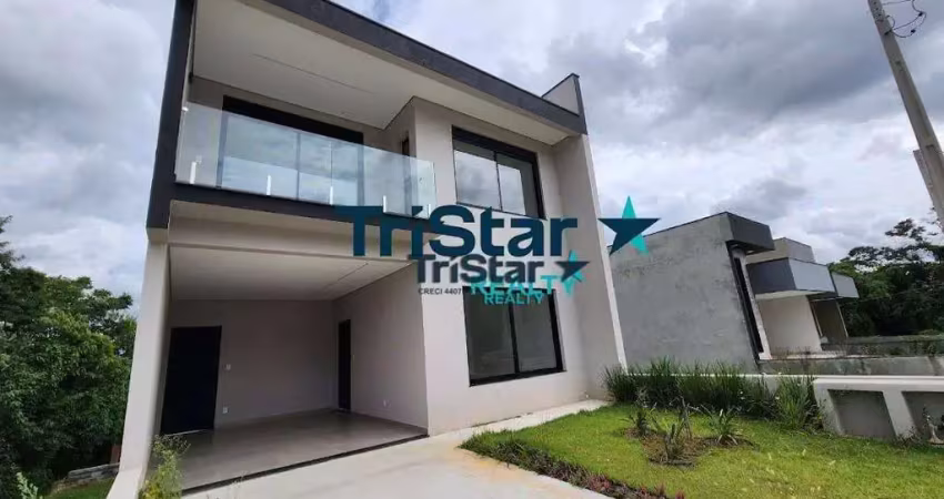 Ca0171-sobrado novo à venda com 3 suítes com vista para mata e localizado em condominio fechado
