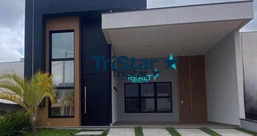 CA0103 - CASA NOVA TERREA PARA VENDA E LOCAÇAO COM 03 SUITES EM CONDOMINIO FECHADO COM LAZER COMPLETO - AT. 218m² - AC. 142m² - PARK GRAN RESERVE INDA