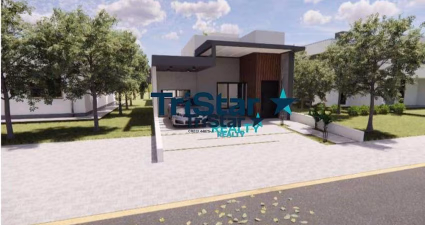 CA0129 - CASA TERREA COM ACABAMENTO ARQUITETONICO E UNICO Á 15 DIAS DA ENTREGA COM LOCALIZAÇÃO EM CONDOMINIO CLUBE - AT. 205m² - AC. 144m² - PARK GRAN