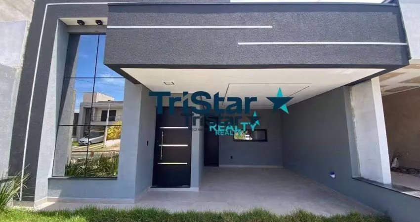 Ca0128 - casa terrea com acabamento unico sendo 03 suítes com localização em condominio clube - at. 200m² - ac. 135m² - park gran reseve indaiatuba sp