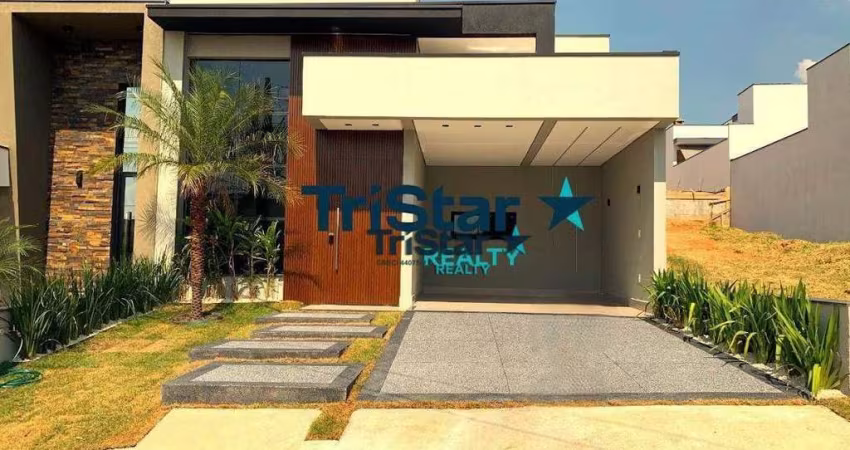 CA0028 - CASA NOVA COM ACABAMENTO IMPECAVEL EM CONDOMINIO FECHADO - AT 204m² -AC 135m² - JARDIM MANTOVA - INDAIATUBA - SP