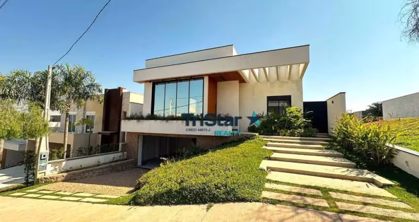 Tristar realty - ca0364 - casa com arquitetura única  em condominio fechado de alto padrão - at. 490m² - ac. 315m² -helvetia park - indaiatuba - sp