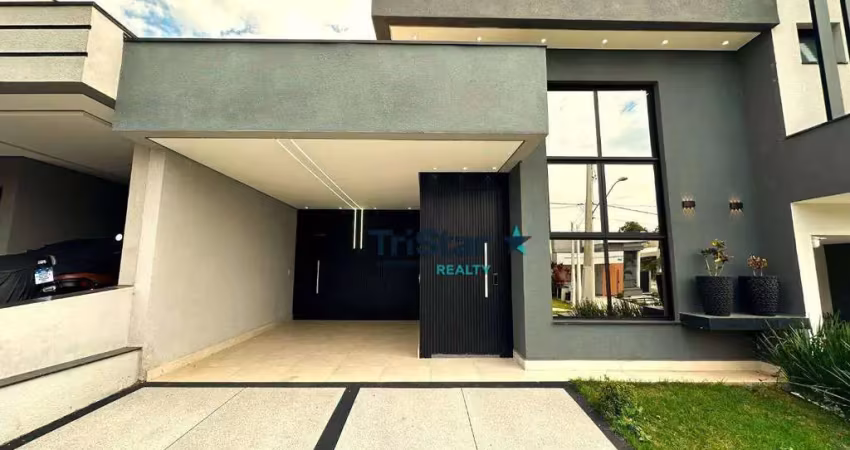 Tristar realty - ca0163 - casa térrea nova em condomínio fechado - at 200m² -ac 138m² - residencial park gran reserve - indaiatuba- sp