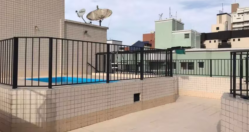 Cobertura aviação, 3 quartos (1 suíte), 02 vagas garagem, vista mar, porteira fechada, 1 quadra da praia.