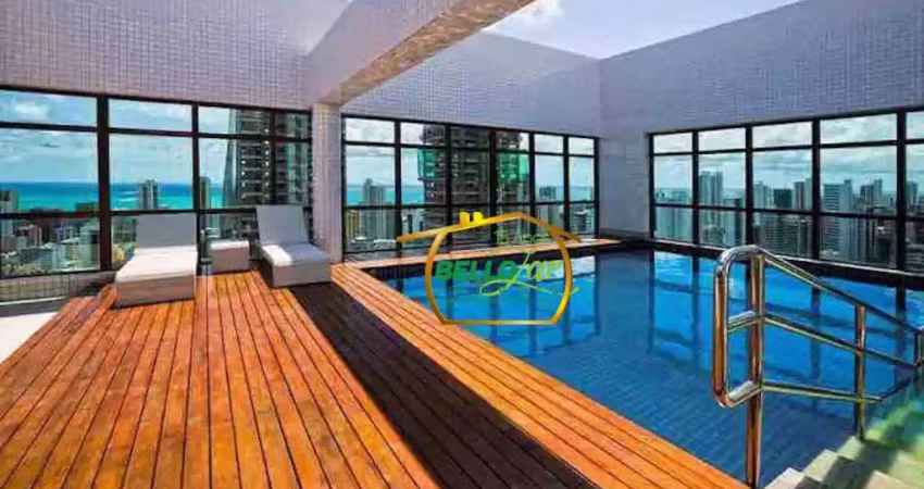 Flat com 1 dormitório para alugar, 27 m² por r$ 3.400/mês - boa viagem - recife/pe
