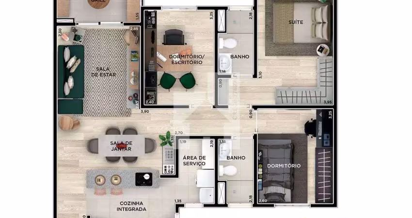 Apartamento 3 dormitorios (1 SUÍTE) à venda, 78m², Life Residencial - Engordadouro, Jundiaí, SP