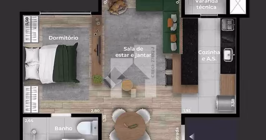 Studio fa oliva com 41,7m² à venda, belong home studio - jardim paris, jundiaí, sp