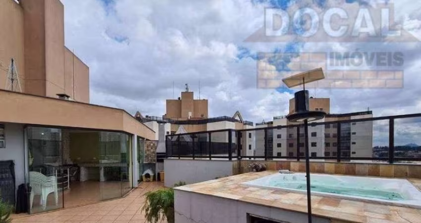 Espetacular cobertura de 3 quartos no Jardim Henriqueta, Taboão da Serra-SP: 2 salas, 2 banheiros, 1 suíte, 2 vagas de garagem e 160,00 m² de área.