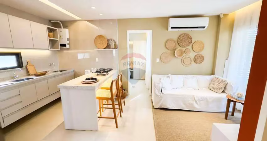 Apartamento de 2 quartos, pé na areia e vista mar, no resort beach way riviera
