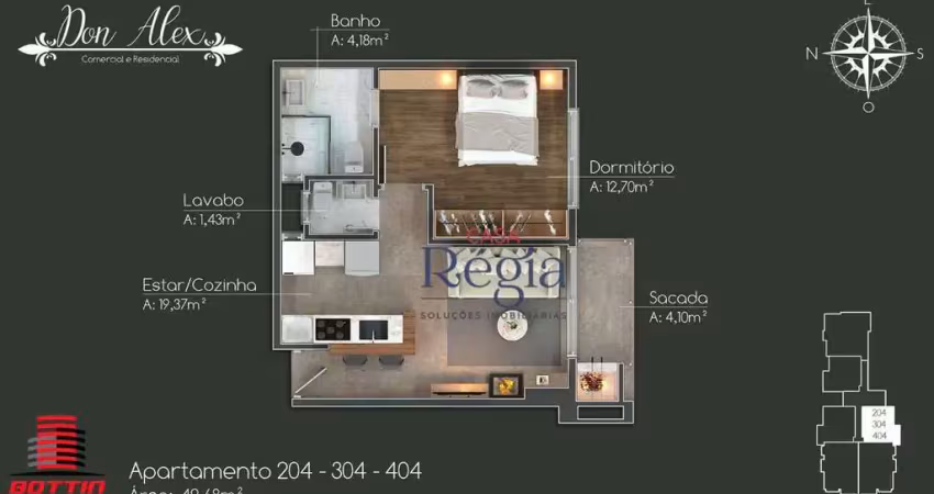 Apartamento com 1 quarto à venda na Rua General Ernesto Dorneles, 50, Centro, Canela