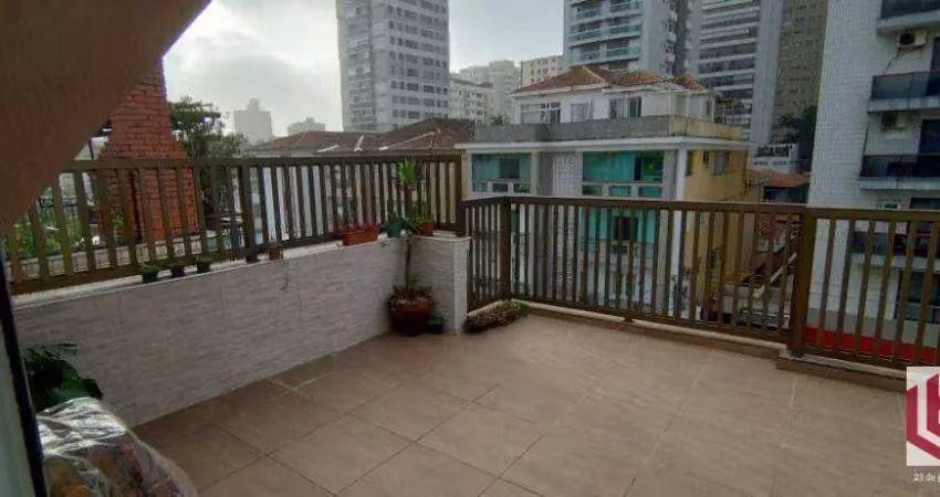 Cobertura com 3 dormitórios à venda, 140 m² por R$ 650.000,00 - Embaré - Santos/SP