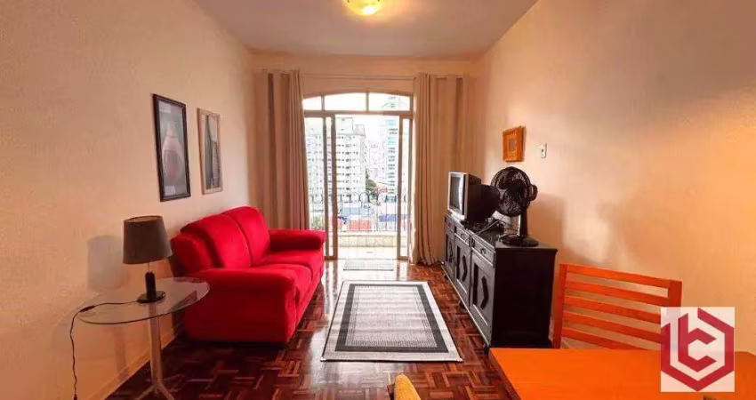 Apartamento com 1 dormitório à venda, 55 m² por r$ 450.000,00 - boqueirão - santos/sp