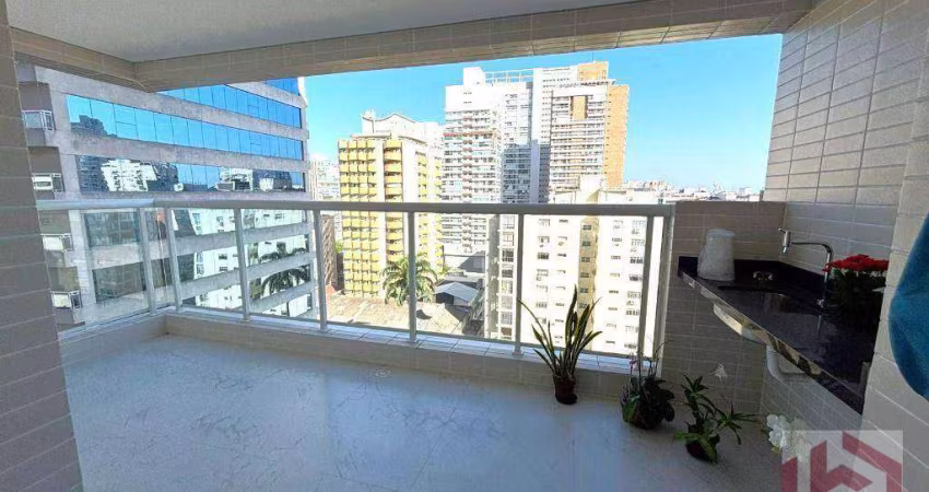 Apartamento com 2 dormitórios à venda, 87 m² por R$ 1.378.000,00 - Gonzaga - Santos/SP