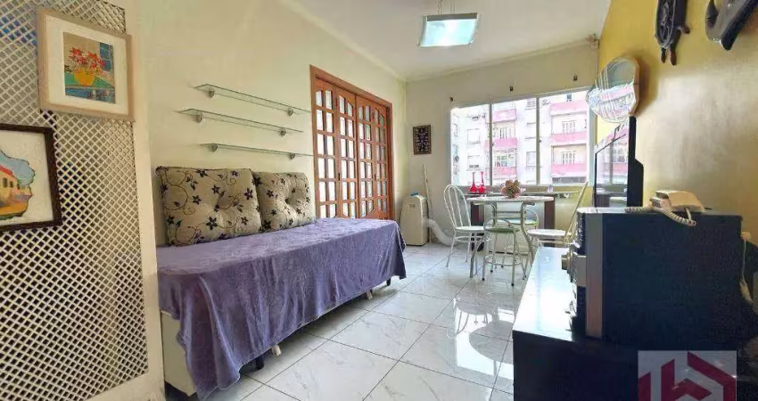 Apartamento com 1 dormitório à venda, 67 m² por r$ 400.000 - boqueirão - santos/sp