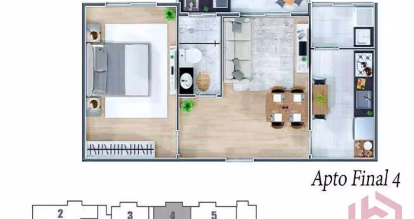 Apartamento com 1 dormitório à venda, 46 m² por r$ 335.000,00 - parque bitaru - são vicente/sp