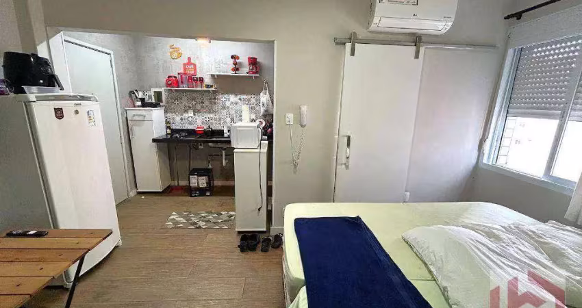 Kitnet com 1 dormitório à venda, 25 m² por r$ 260.000,00 - embaré - santos/sp