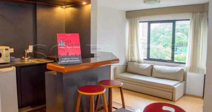 Flat Park Plaza Brooklin com 38m² contendo 1 dormitório e 1 vaga para locação.